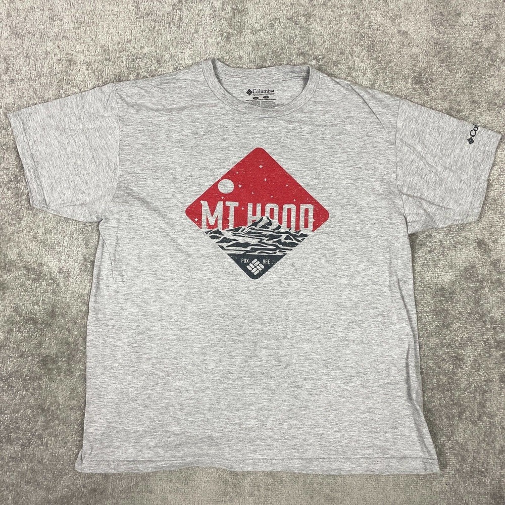Columbia Shirt Mens XL Gray Mt. Hood Oregon Pacific Northwest Graphic Tee
